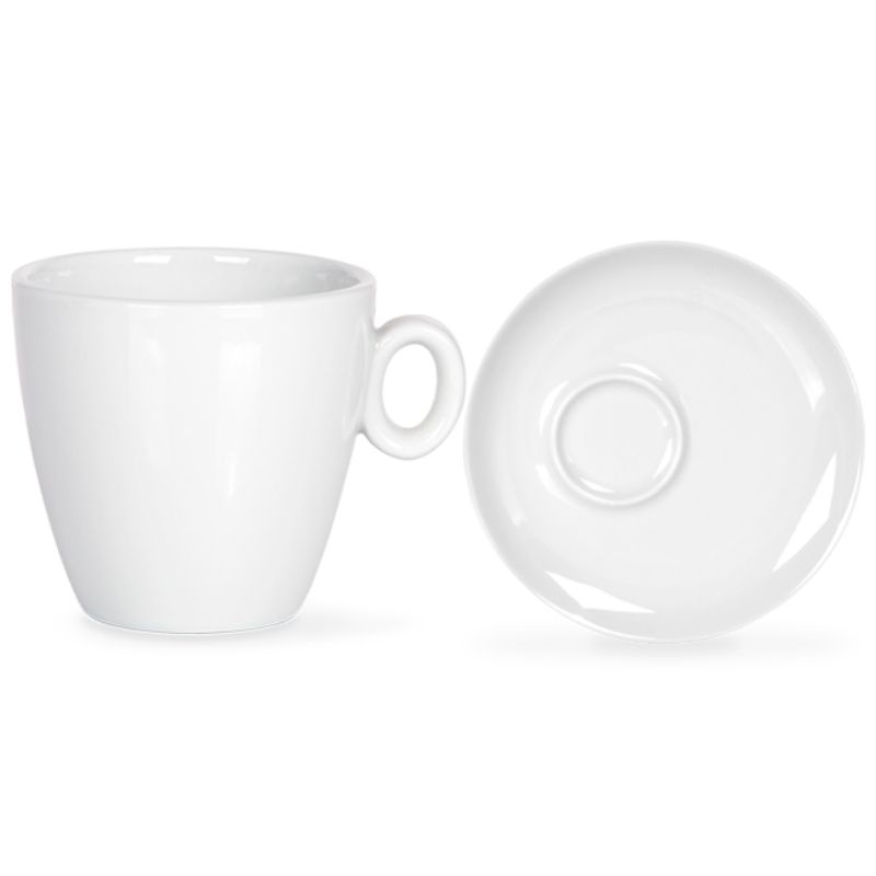 AMALFI Set portelan 6 cesti cappuccino 180 ml + 6 farfuriute asimetrice