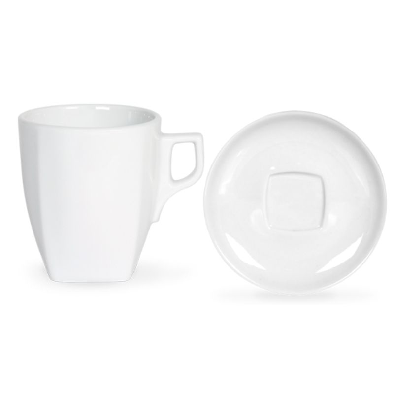 CAPRI Set portelan 6 cesti double espresso 130 ml + 6 farfuriute